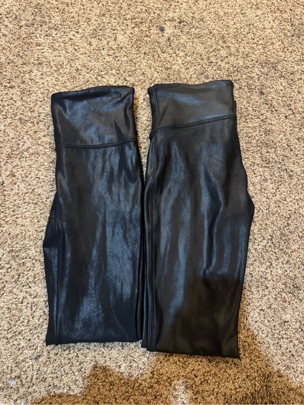 SPANX Black Faux Leather-Look Leggings